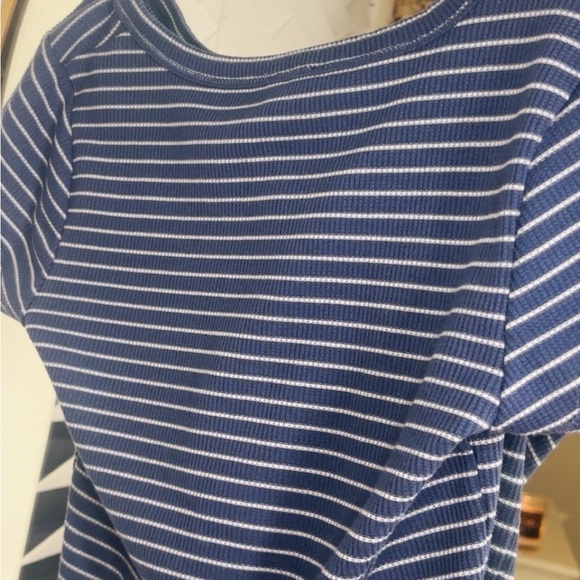 Striped Blue Women's Top - Picture 4 of 4
